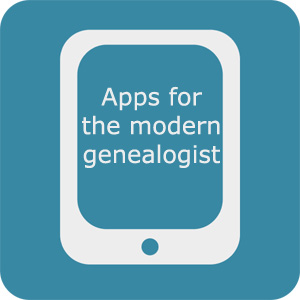 Apps for the modern genealogist: picture of app icon and tablet..